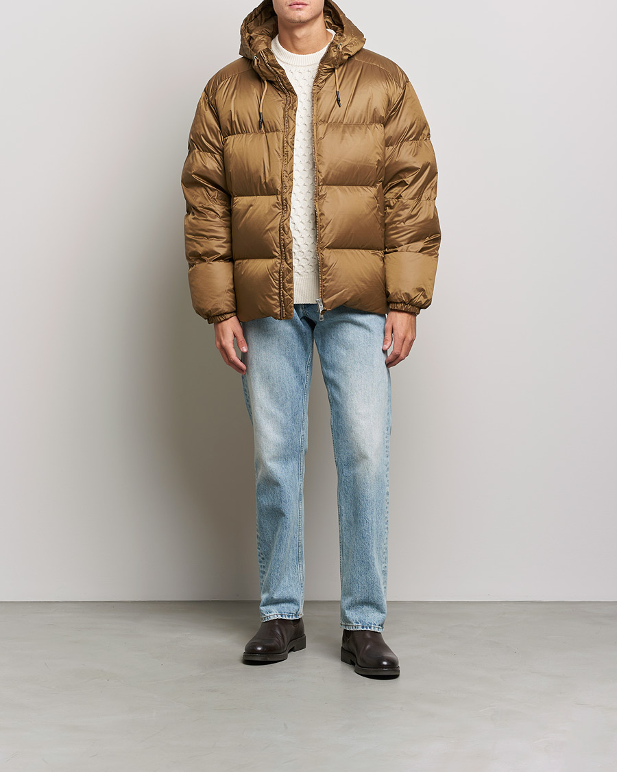 Herr | Jackor | GANT | Shiny Puffer Hooded Jacket Toffee Beige