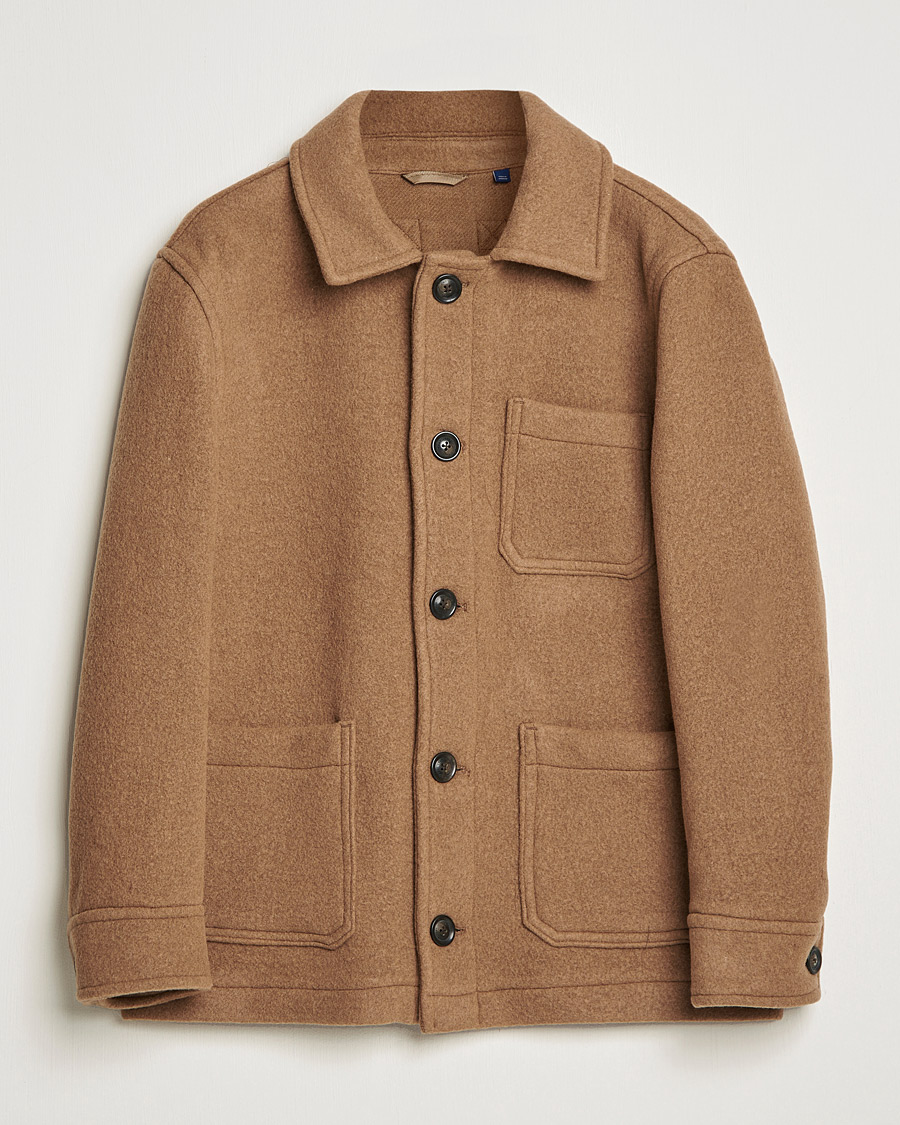 Herr | Jackor | GANT | Short Wool Patch Pocket Jacket Warm Khaki