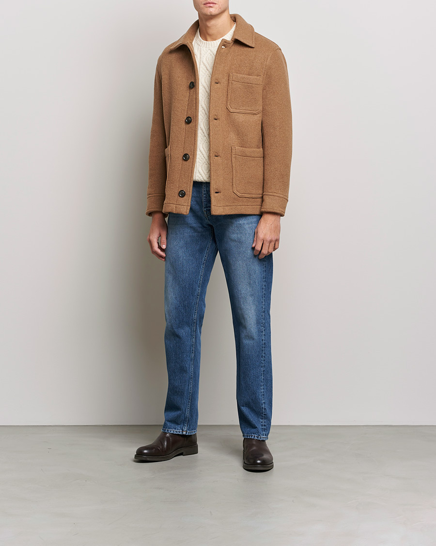 Herr | Jackor | GANT | Short Wool Patch Pocket Jacket Warm Khaki