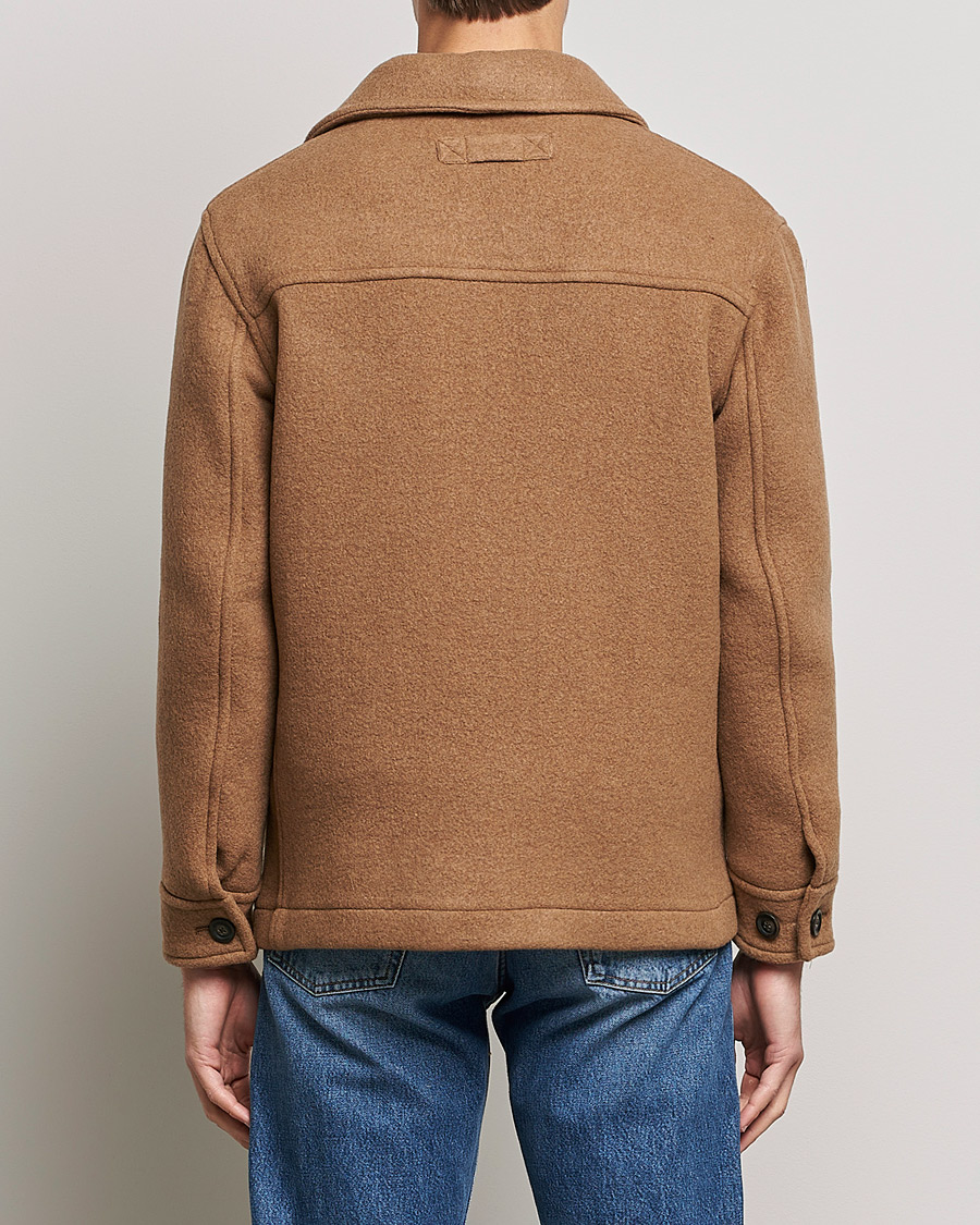 Herr | Jackor | GANT | Short Wool Patch Pocket Jacket Warm Khaki