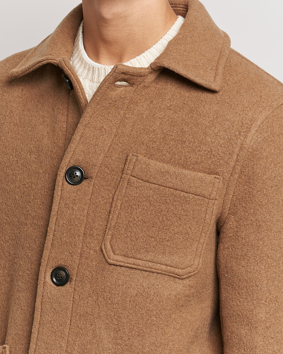Herr | Jackor | GANT | Short Wool Patch Pocket Jacket Warm Khaki
