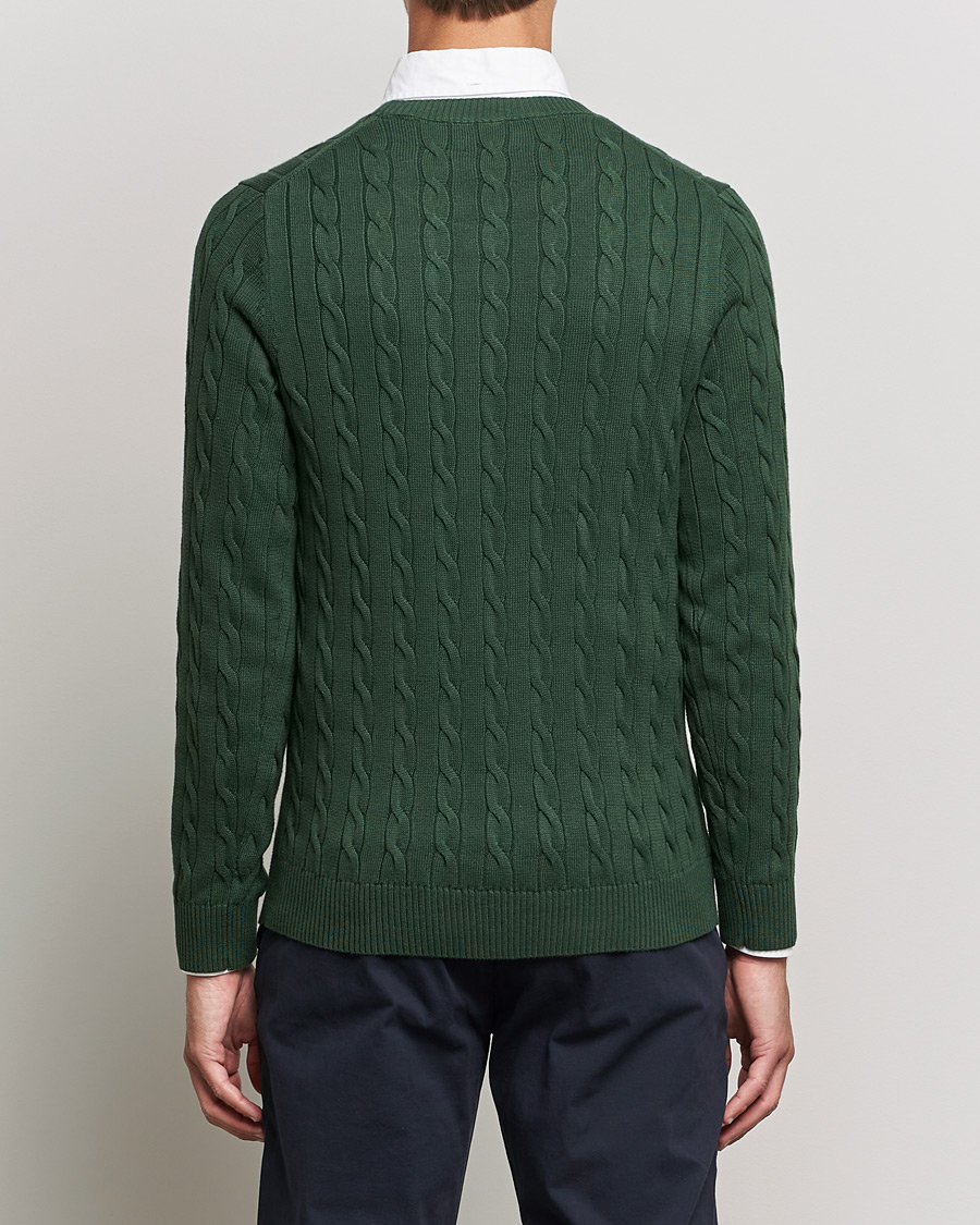 Herr | Tröjor | GANT | Cotton Cable Crew Neck Pullover Storm Green