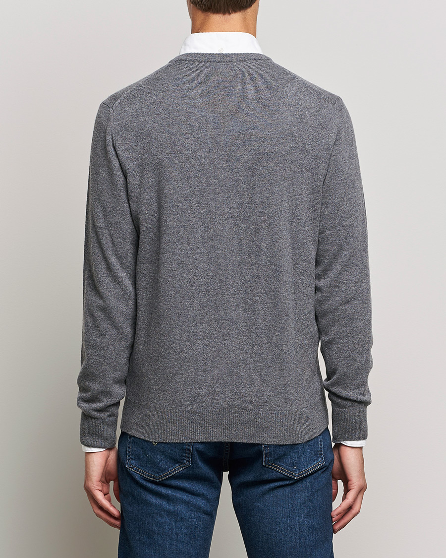 Herr | Tröjor | GANT | Lambswool V-Neck Pullover Dark Grey Melange