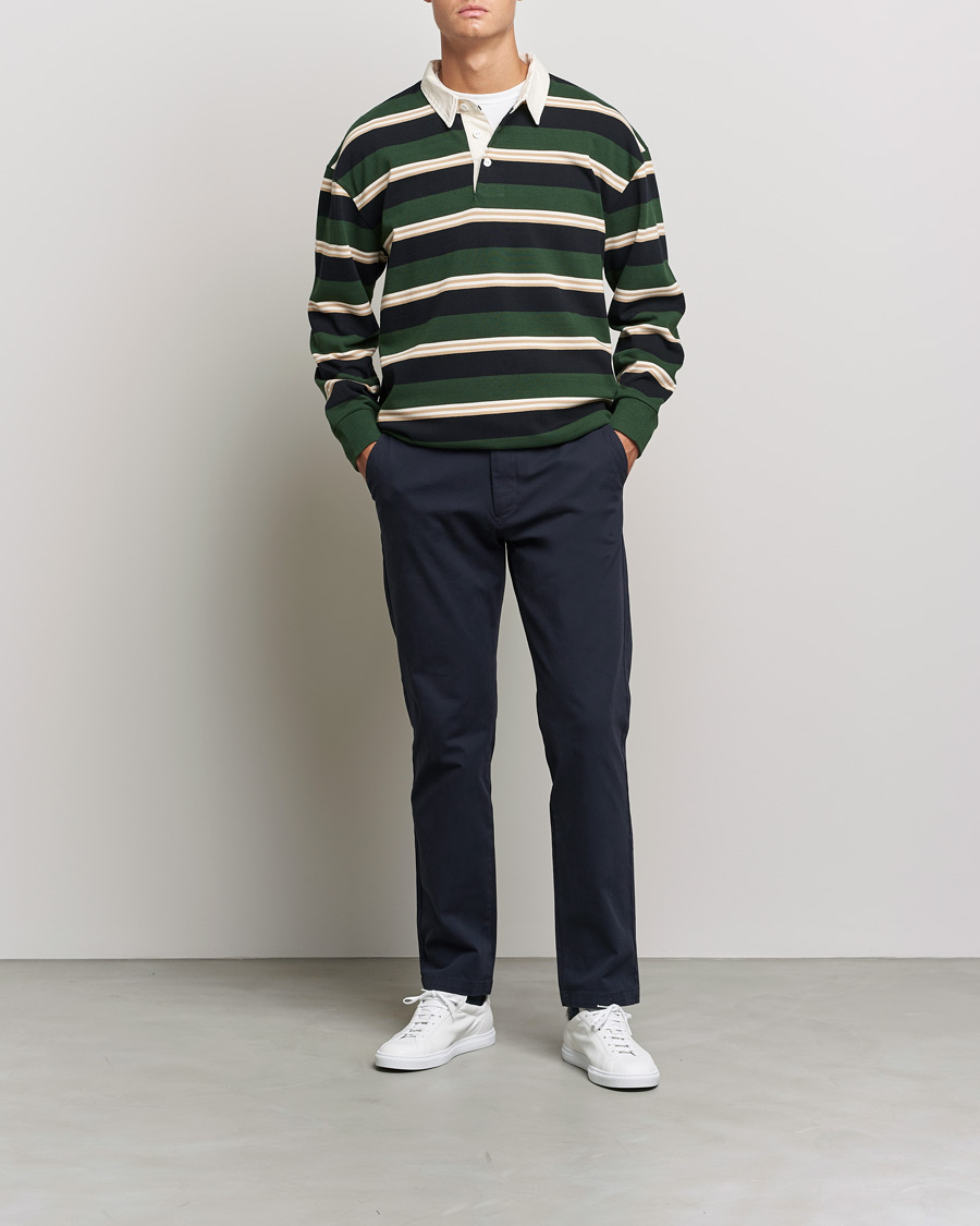 Herr | Tröjor | GANT | Archive Striped Heavy Rugger Storm Green