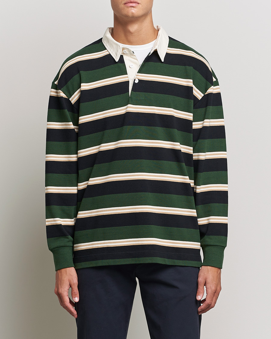 Herr | Tröjor | GANT | Archive Striped Heavy Rugger Storm Green