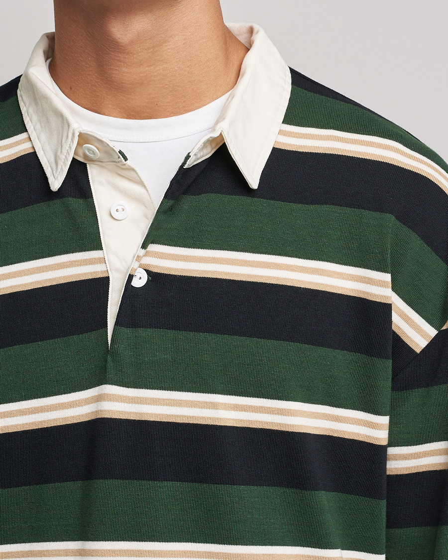 Herr | Tröjor | GANT | Archive Striped Heavy Rugger Storm Green