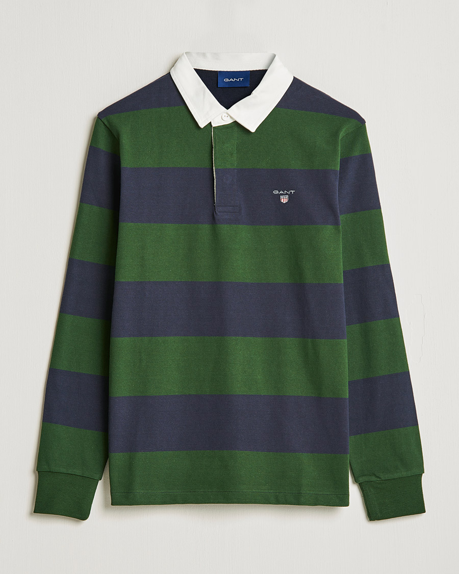 Herr | Tröjor | GANT | Original Barstripe Heavy Rugger Storm Green