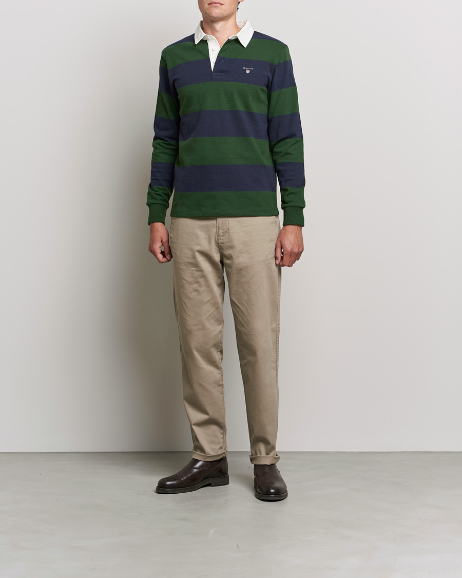 Herr | Tröjor | GANT | Original Barstripe Heavy Rugger Storm Green
