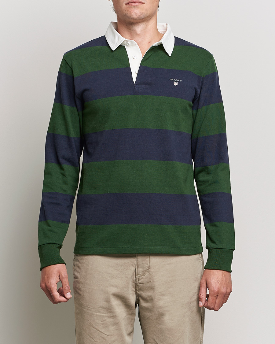 Herr | Tröjor | GANT | Original Barstripe Heavy Rugger Storm Green