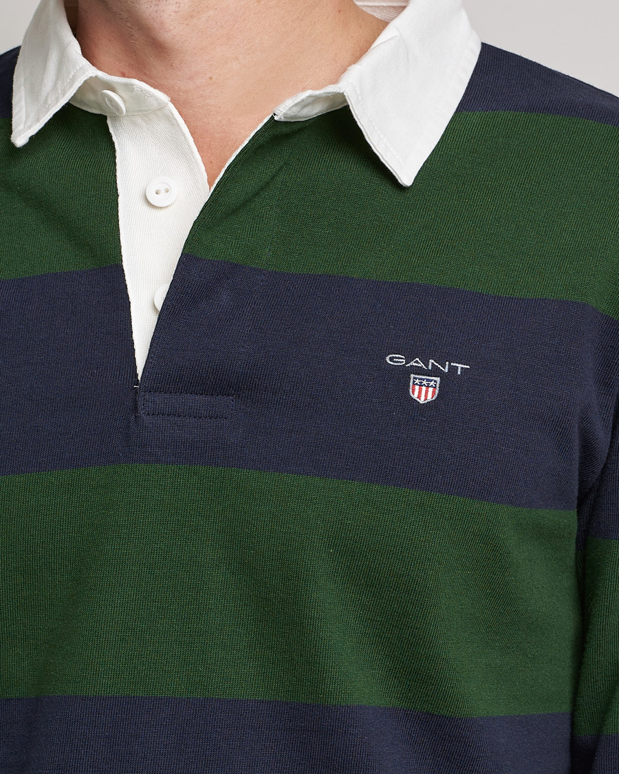 Herr | Tröjor | GANT | Original Barstripe Heavy Rugger Storm Green