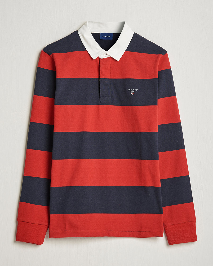 Herr | Tröjor | GANT | Original Barstripe Heavy Rugger Ruby Red