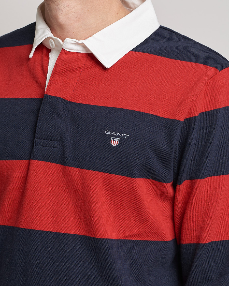 Herr | Tröjor | GANT | Original Barstripe Heavy Rugger Ruby Red