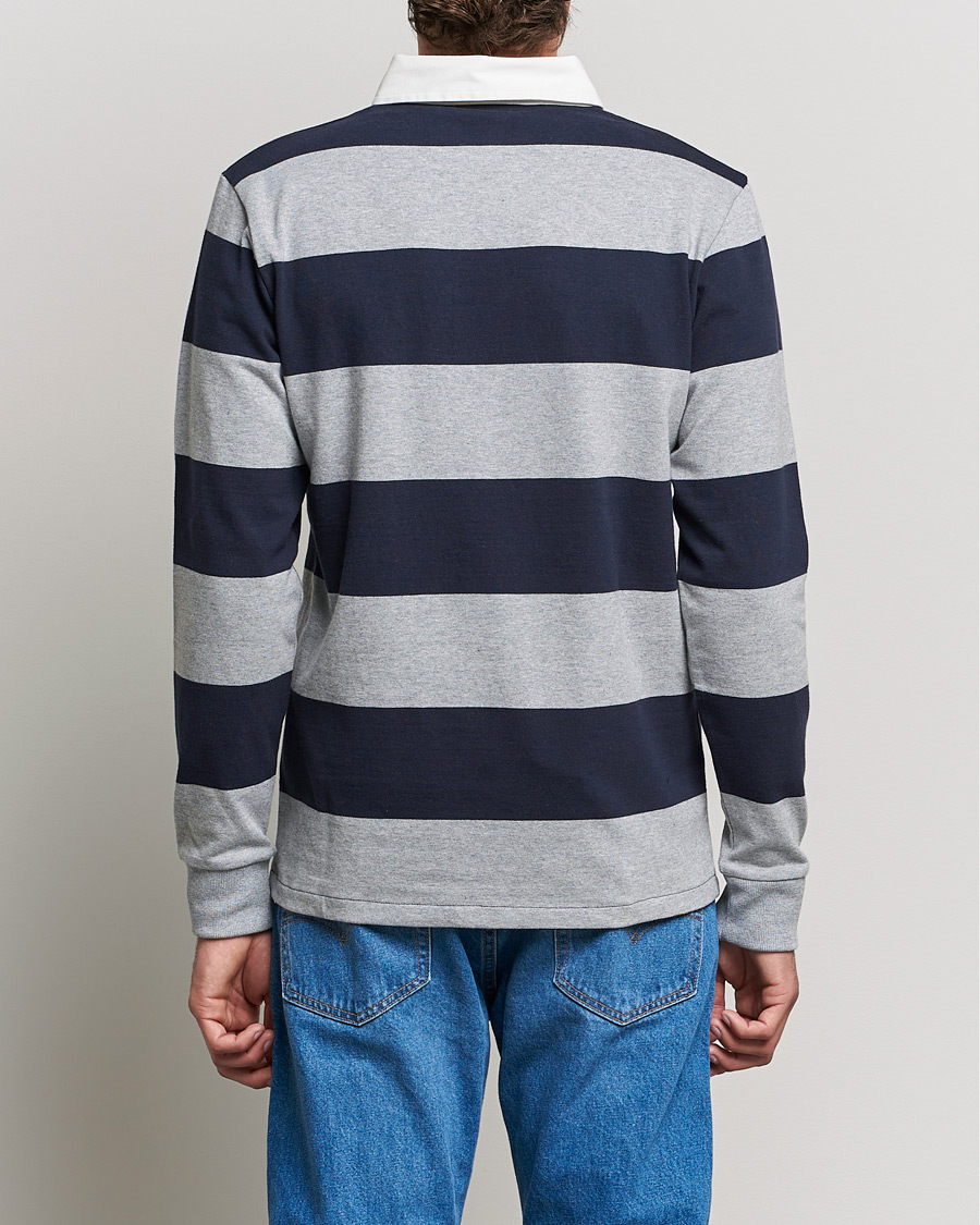 Herr | Tröjor | GANT | Barstriped Heavy Rugger Grey Melange