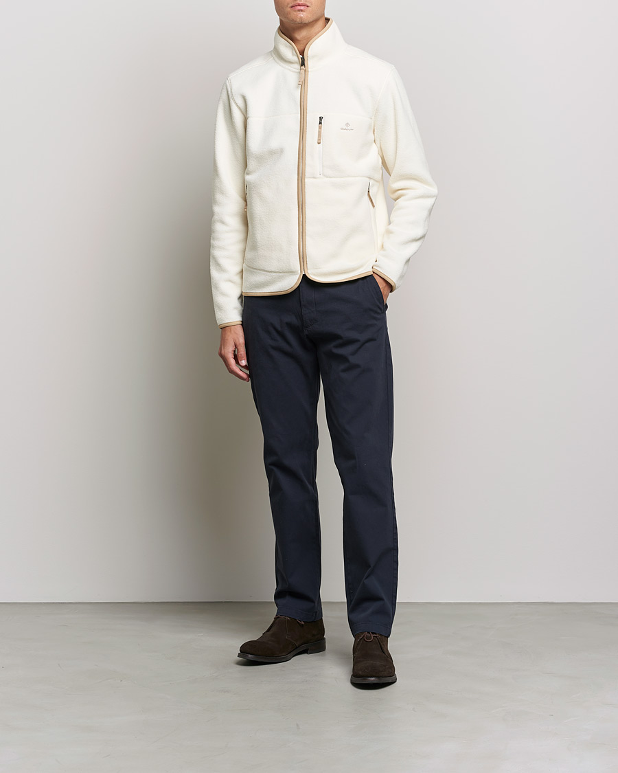 Herr | Tröjor | GANT | Sherpa Fleece Full Zip Cream