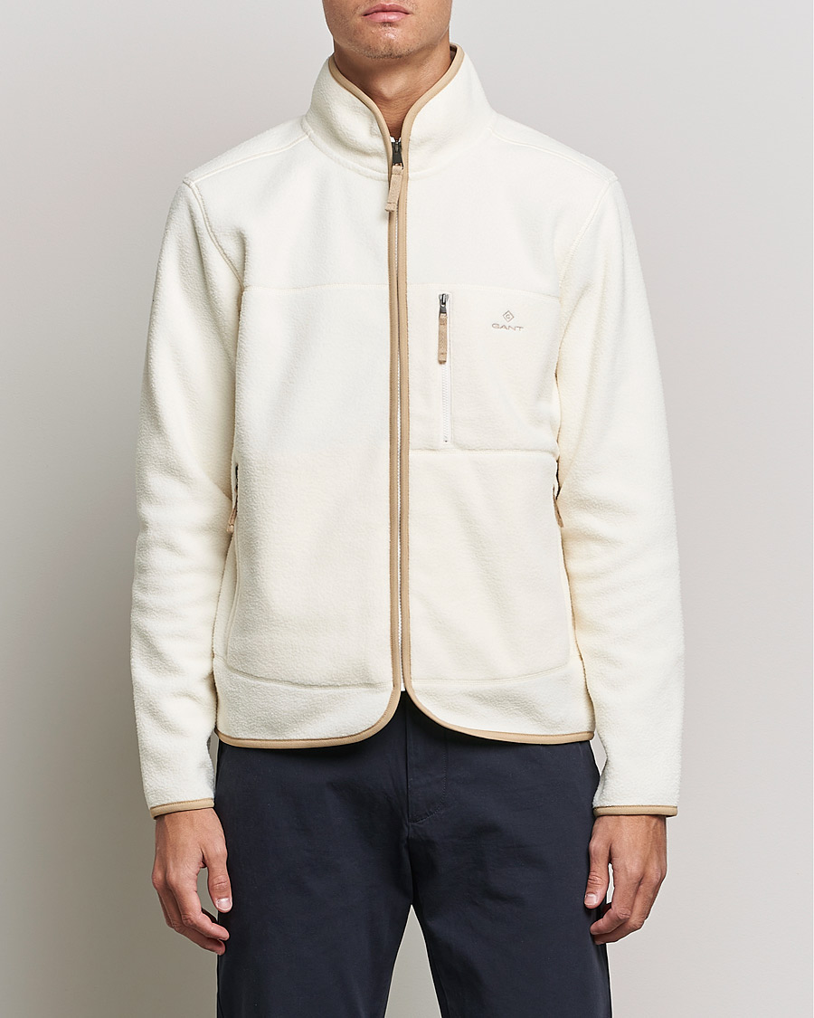 Herr | Fleecetröjor | GANT | Sherpa Fleece Full Zip Cream
