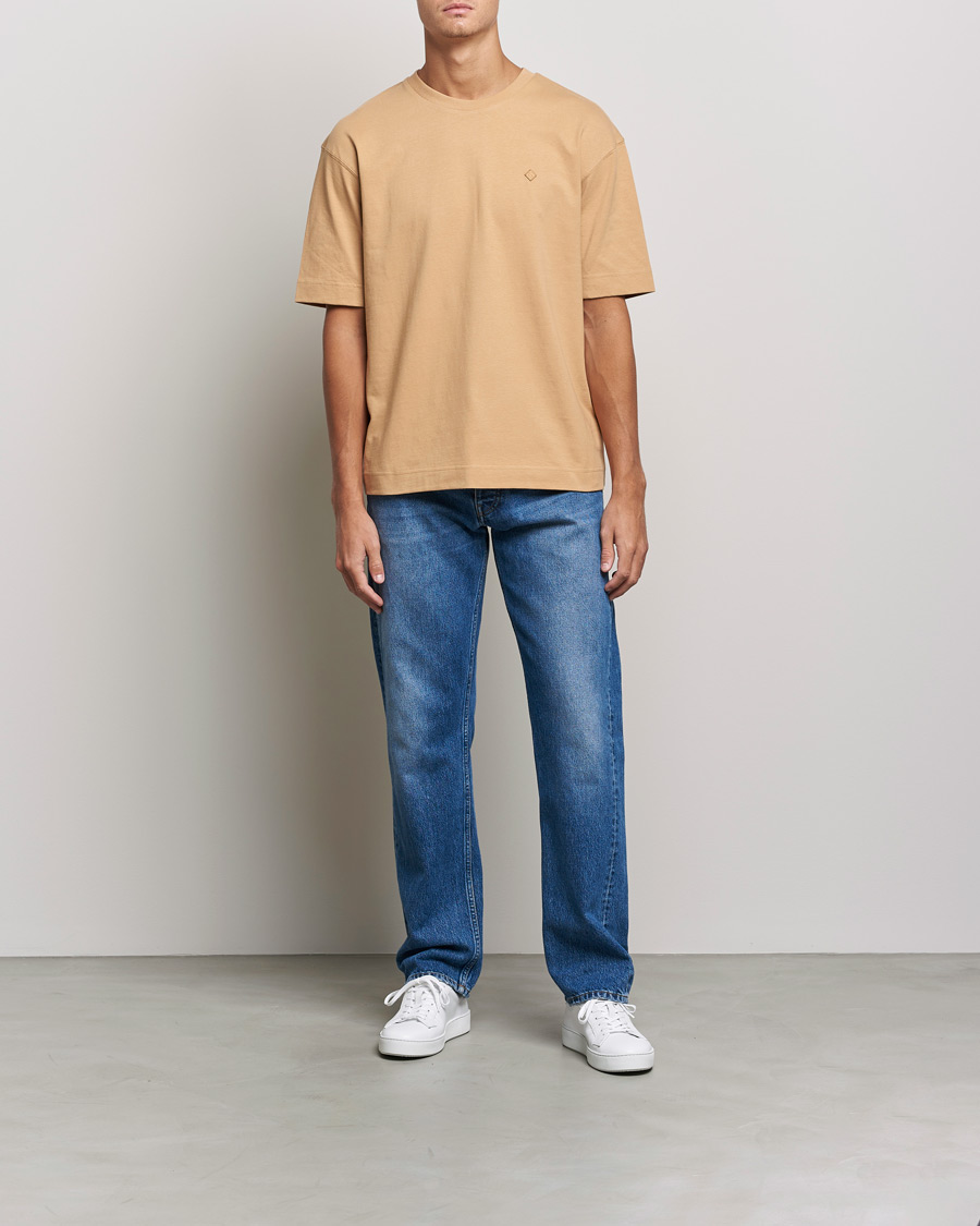 Herr | T-Shirts | GANT | Icon Crew Neck T-shirt Toffee Beige