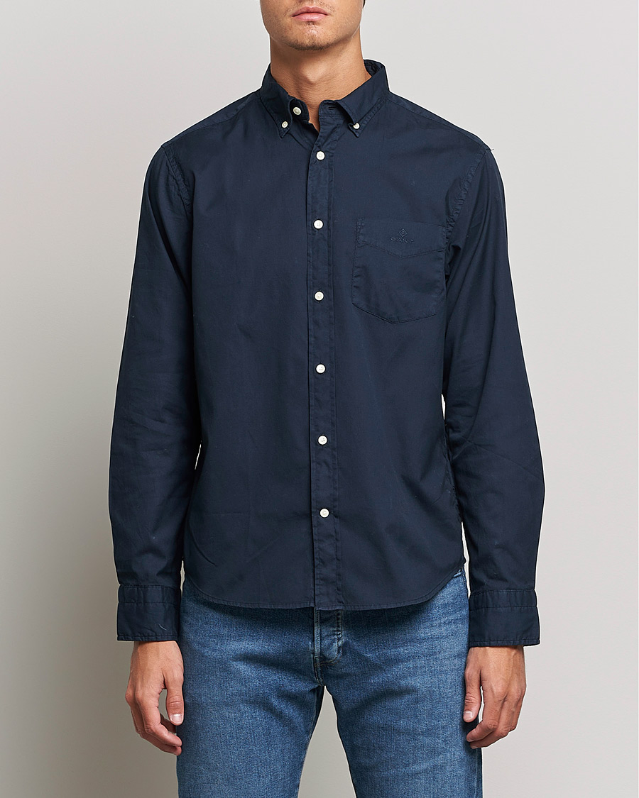 Herr | Skjortor | GANT | Regular Fit Garment Dyed Oxford Shirt Evening Blue