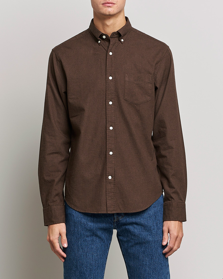 Herr |  | GANT | Regular Fit Flannel Shirt Rich Brown