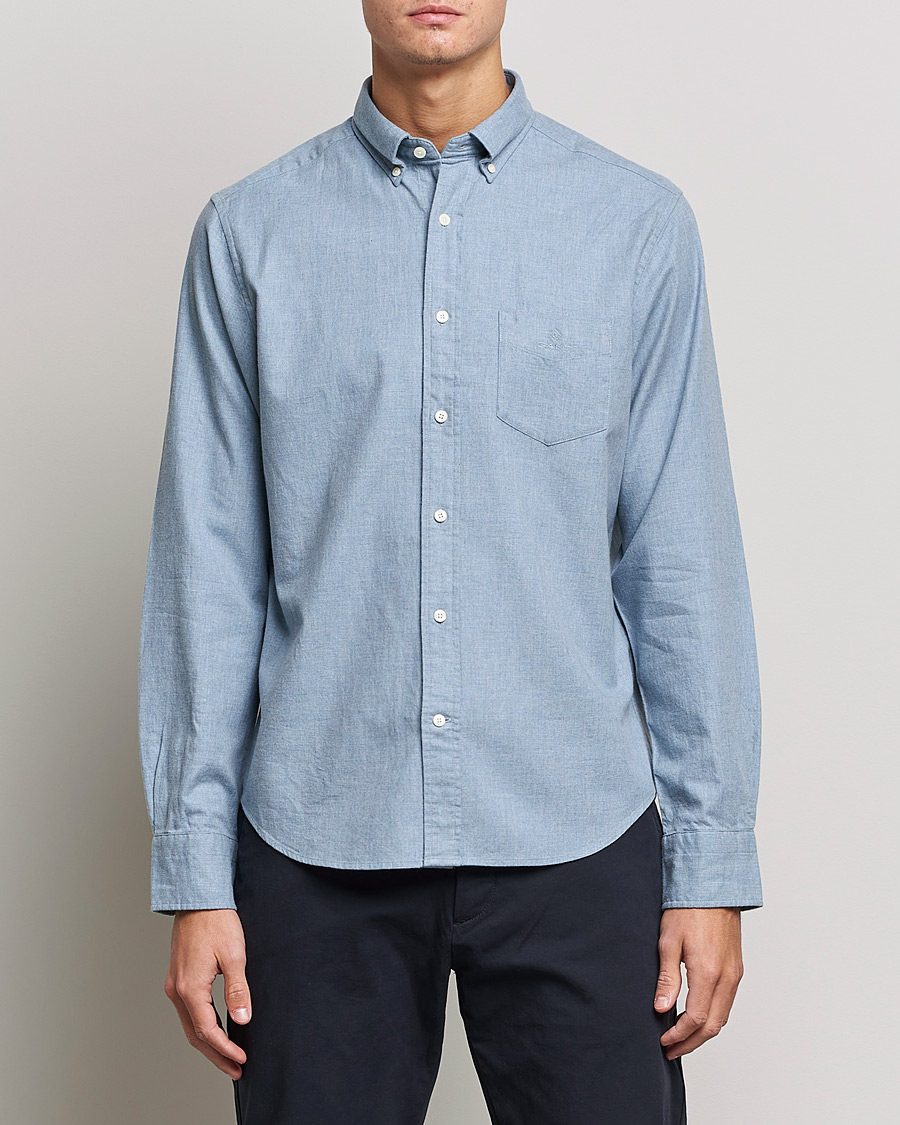 Herr | Skjortor | GANT | Regular Fit Flannel Shirt Atlantic Sea