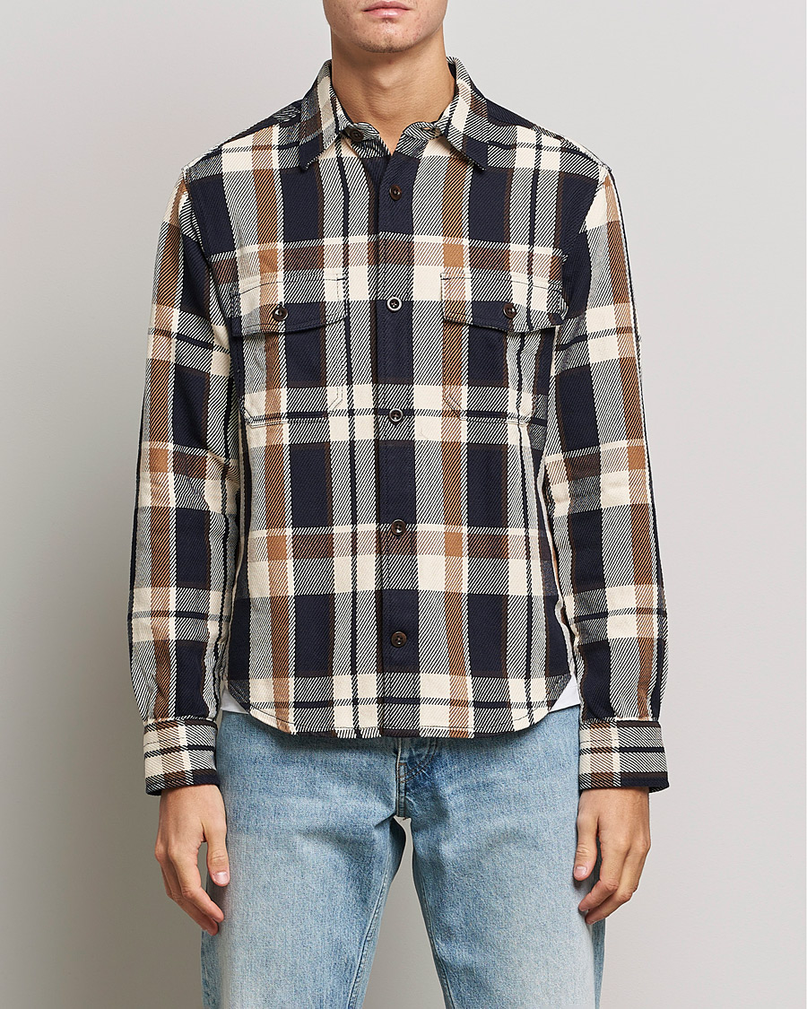 Herr | Skjortor | GANT | Checked Overshirt Vintage Cream