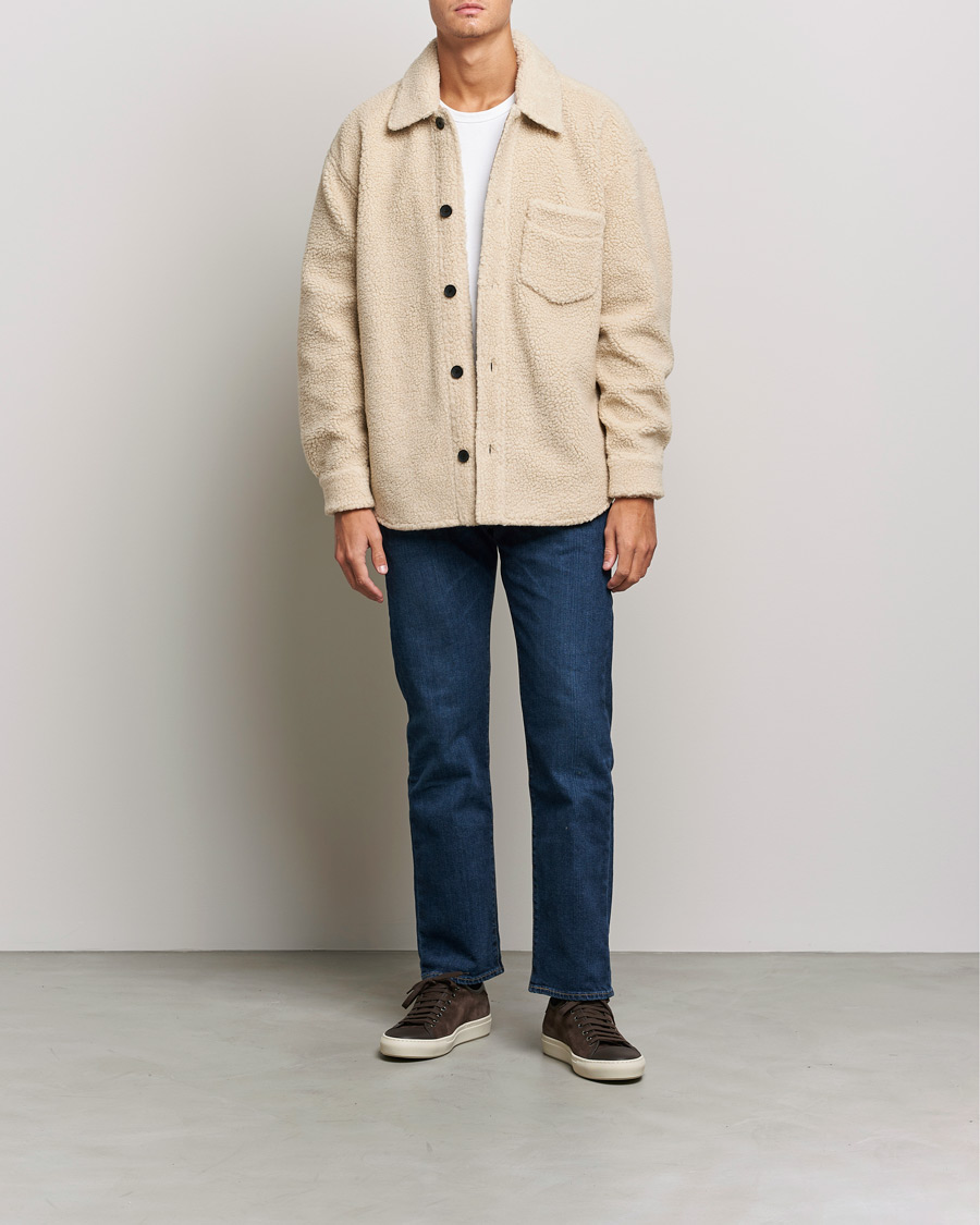 Herr | Skjortor | GANT | Sherpa Fleece Overshirt Putty