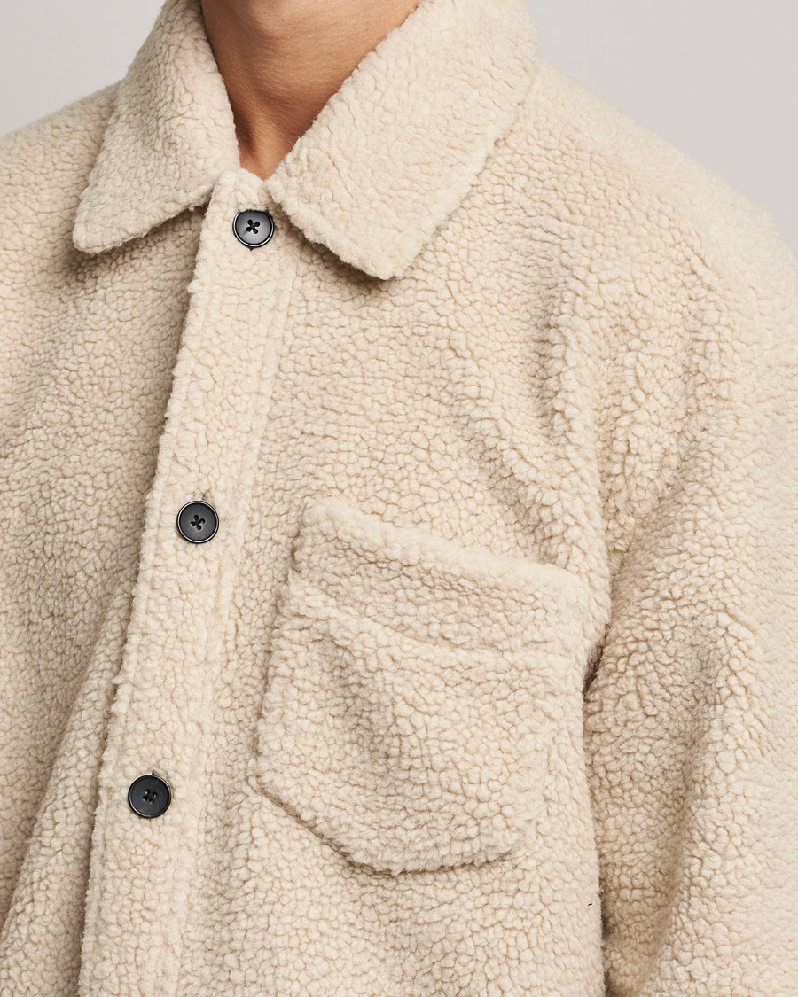 Herr | Skjortor | GANT | Sherpa Fleece Overshirt Putty