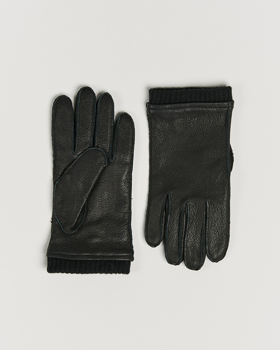 Herr | GANT Leather Gloves Black | Gant | Leather Gloves Black