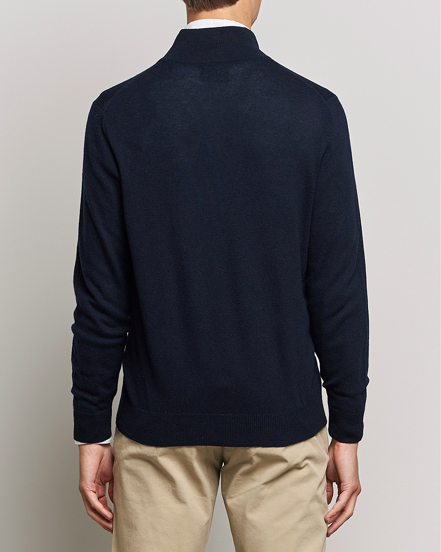 Herr | Tröjor | GANT | Lambswool Full Zip Marine