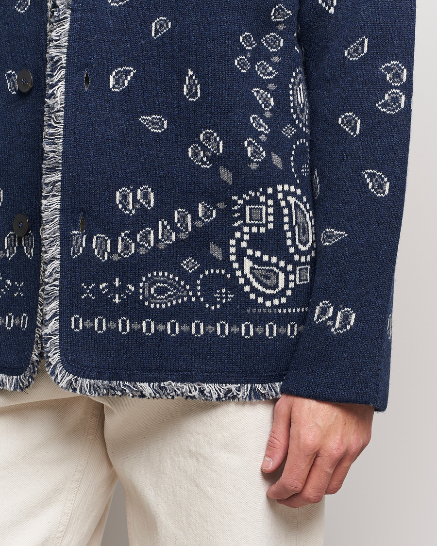 Herr | Tröjor | Alanui | Icon Cashmere Jacquard Cardigan Navy