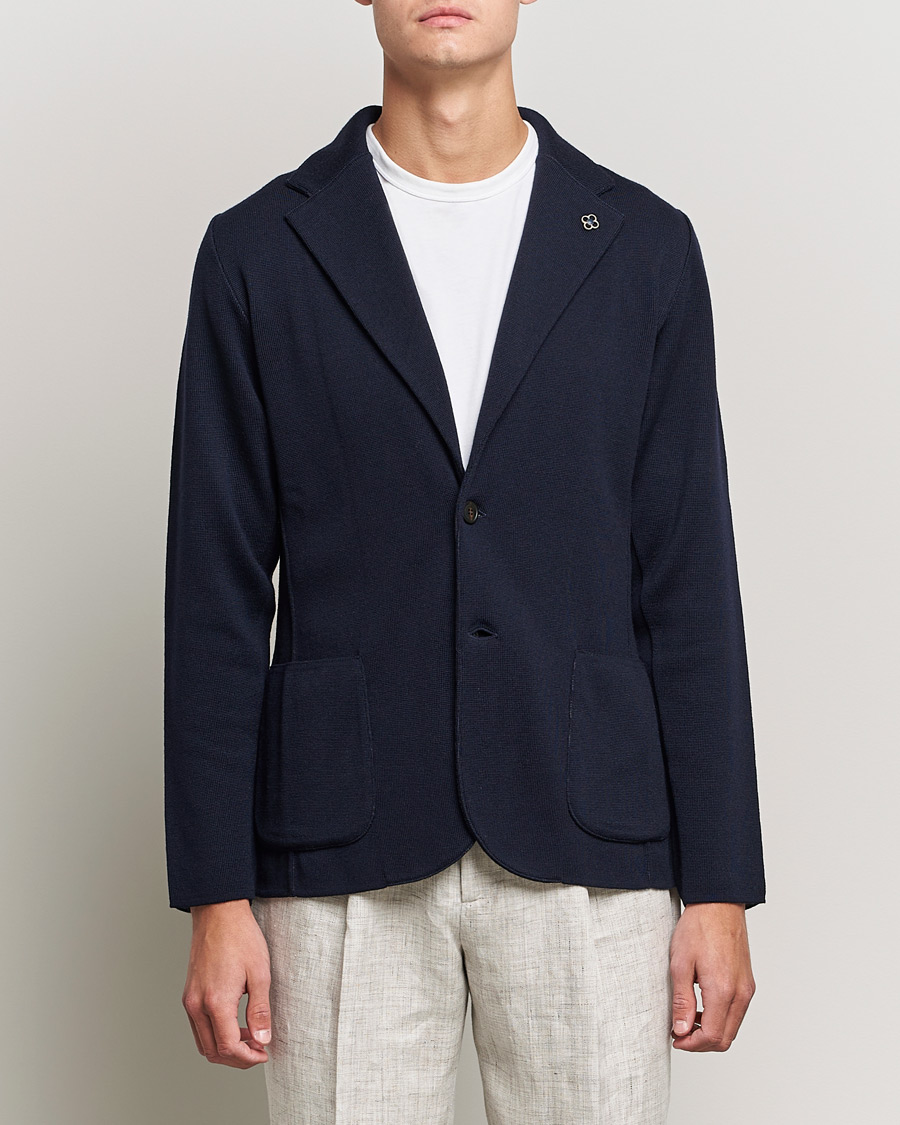 Herr | Stylescroll | Lardini | Knitted Wool Blazer Navy