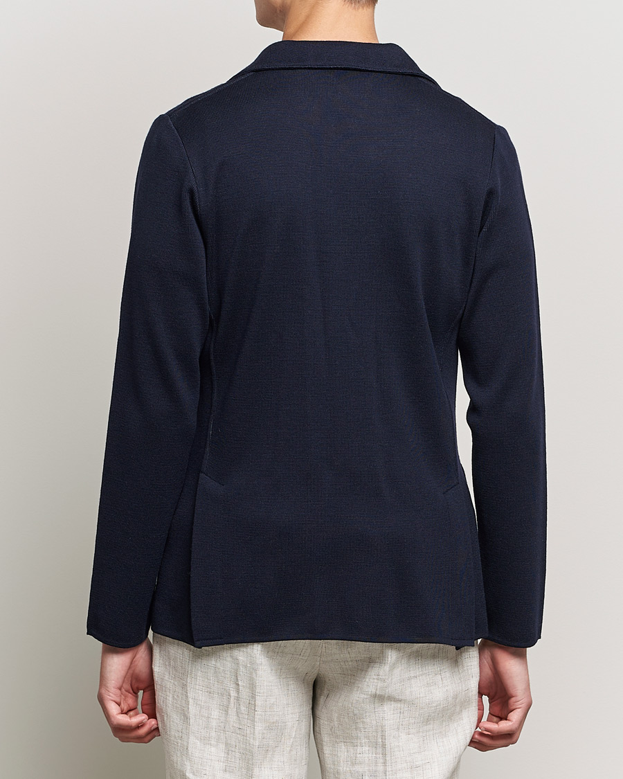 Herr | Kavajer | Lardini | Knitted Wool Blazer Navy