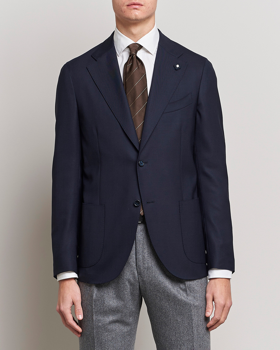 Herr | Italian Department | Lardini | Patch Pocket Wool Blazer Navy