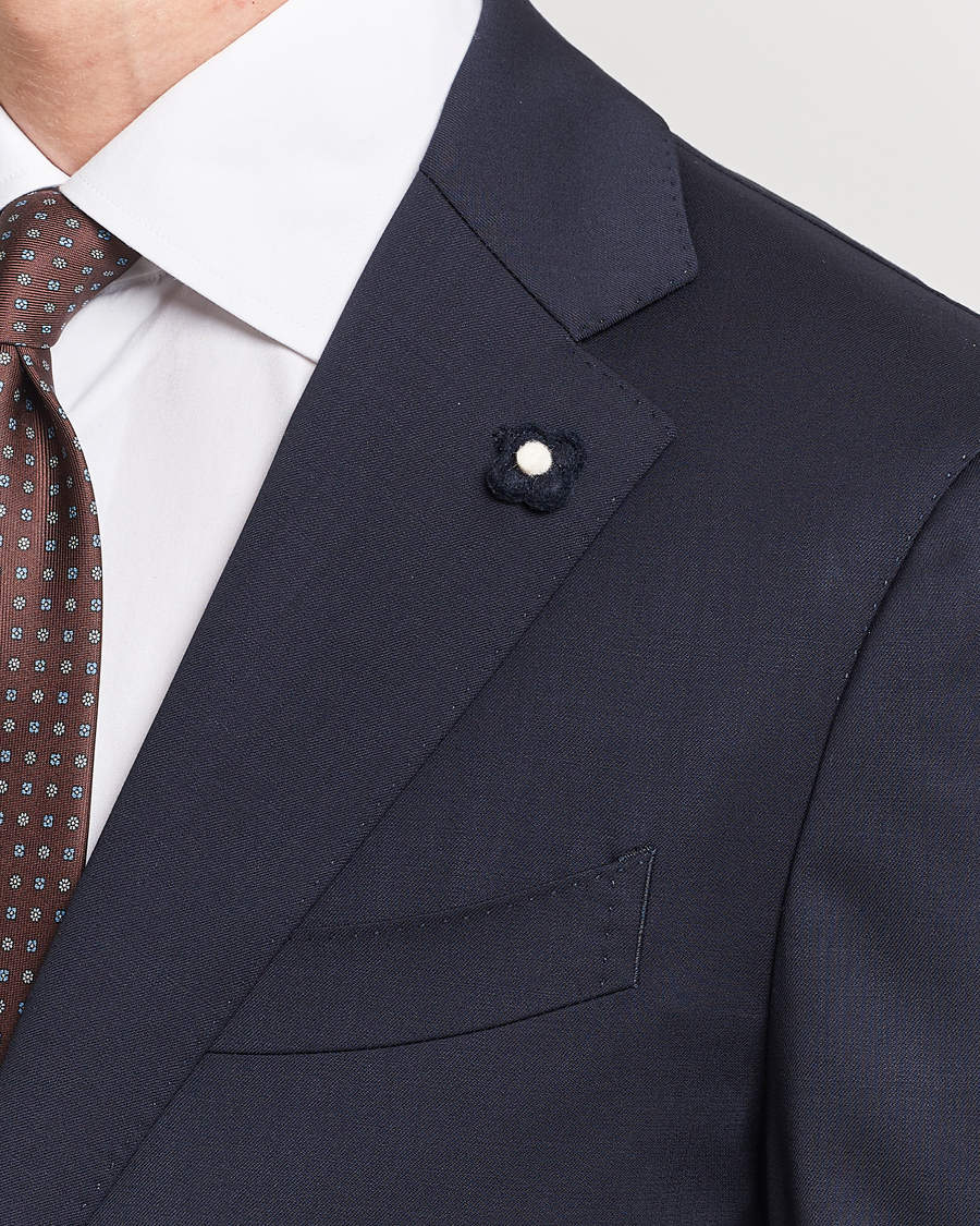 Herr | Kavajer | Lardini | Two Button Wool Blazer Navy