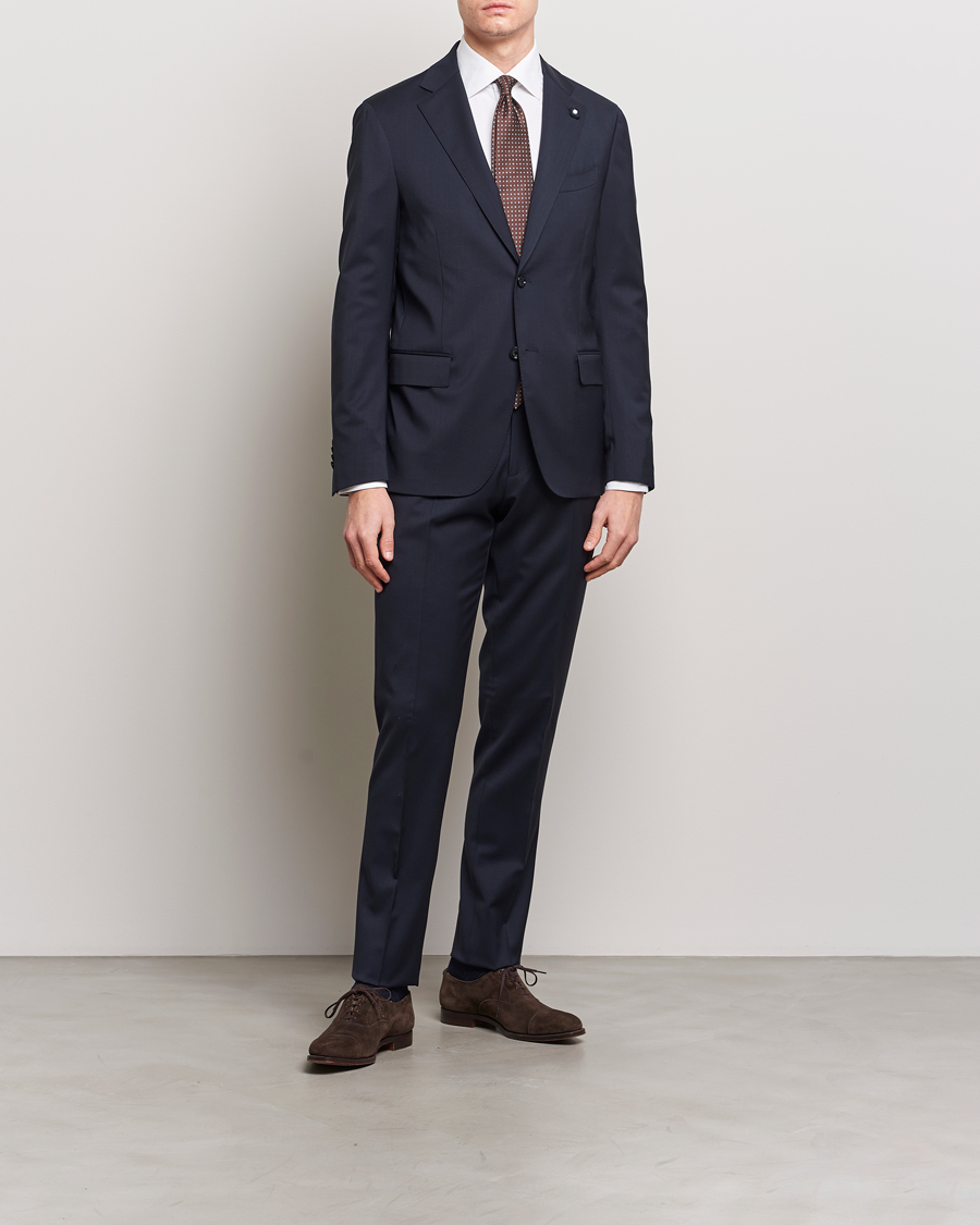Herr | Byxor | Lardini | Wool Trousers Navy