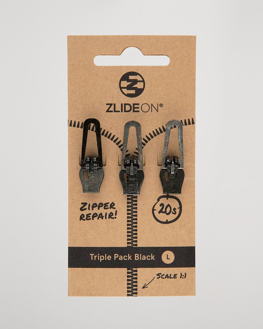 Herr | Klädvård | ZlideOn | 3-Pack Zippers Black L