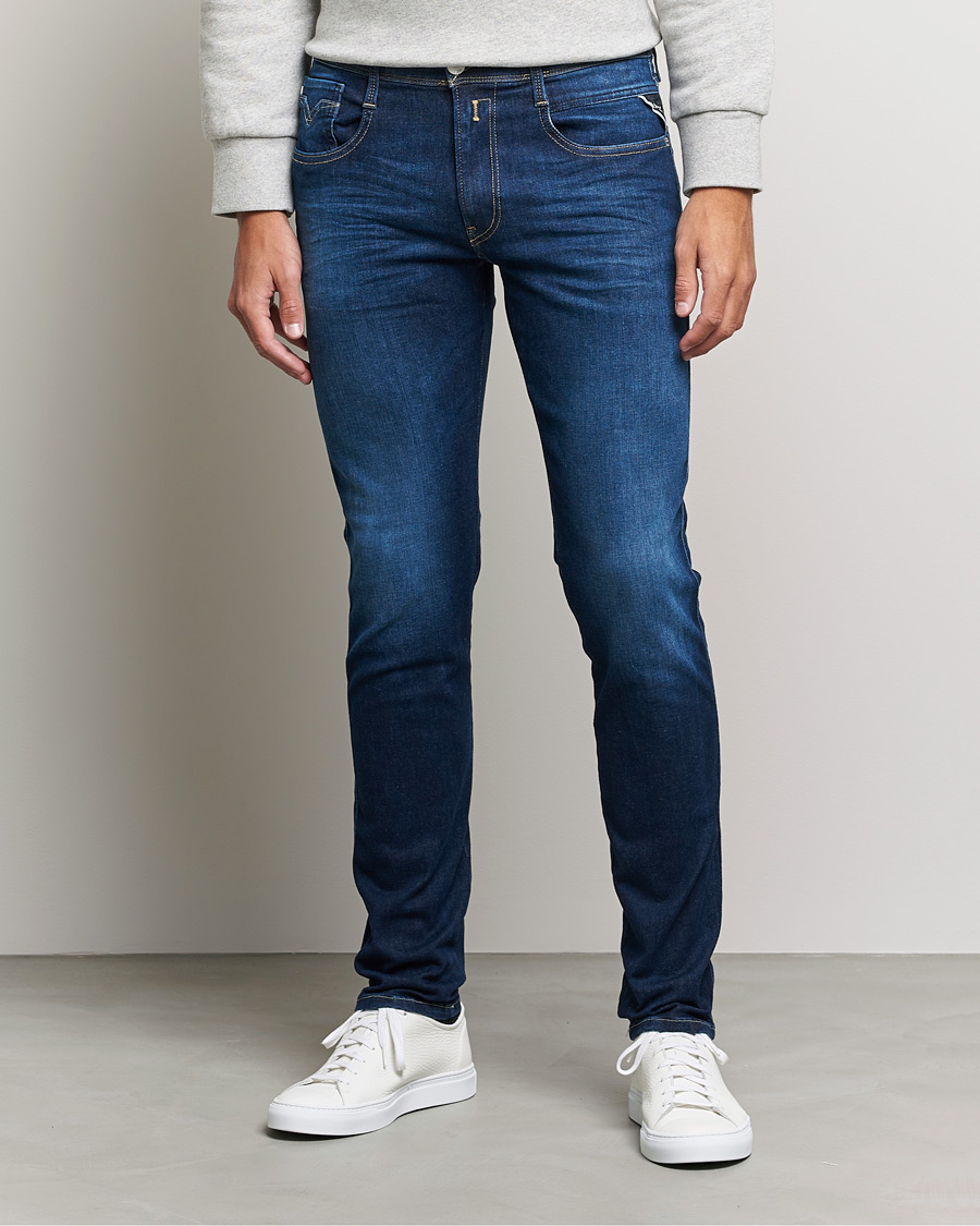 Herr | Blå jeans | Replay | Anbass Hyperflex Recyceled 360 Jeans Dark Blue