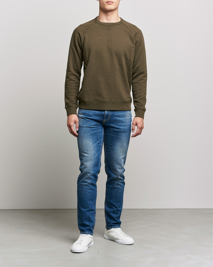 Herr | Tröjor | Replay | Sartoriale Jersey Crew Neck Sweatshirt Military