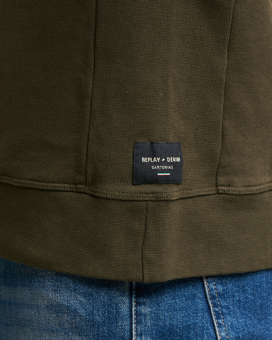 Herr | Tröjor | Replay | Sartoriale Jersey Crew Neck Sweatshirt Military