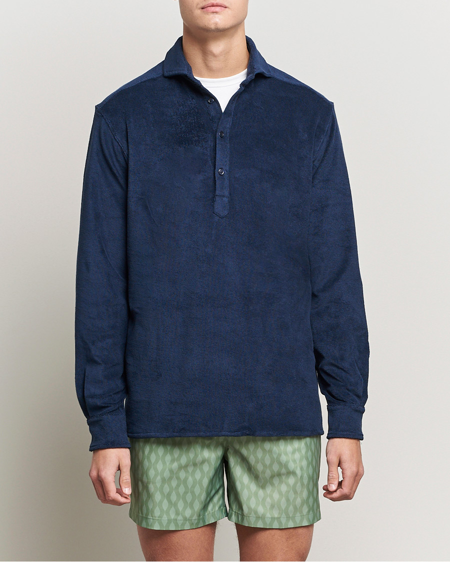 Herr | Terry | The Resort Co | Terry Popover Shirt Navy