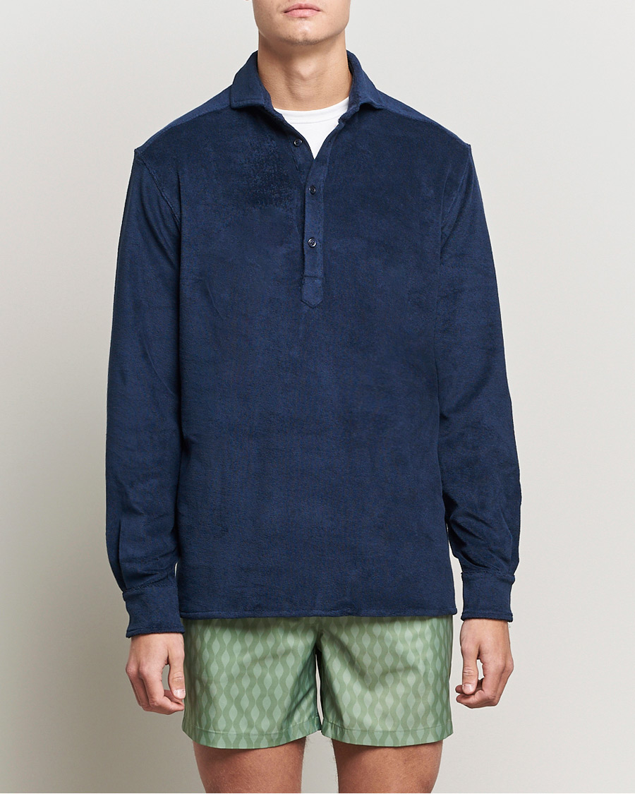 Herr | Skjortor | The Resort Co | Terry Popover Shirt Navy