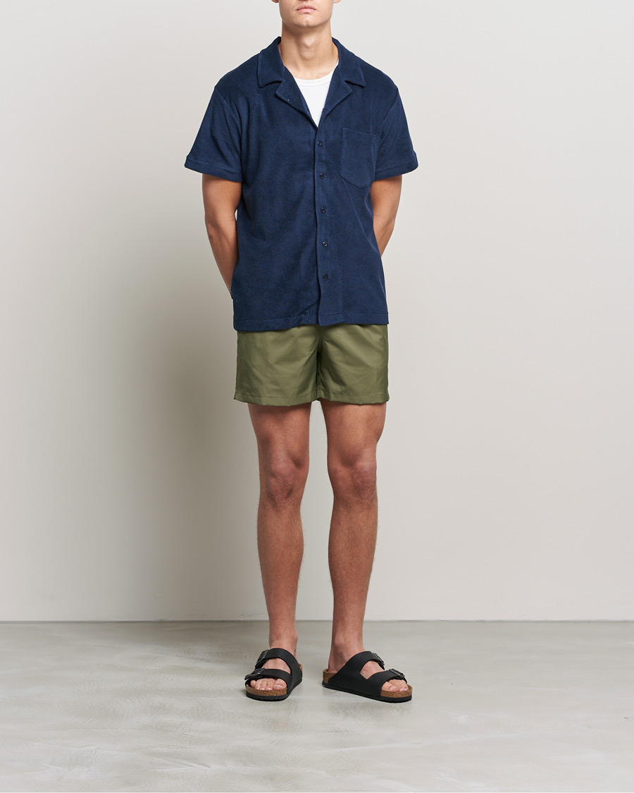 Herr | Kortärmade skjortor | The Resort Co | Short Sleeve Terry Resort Shirt Navy