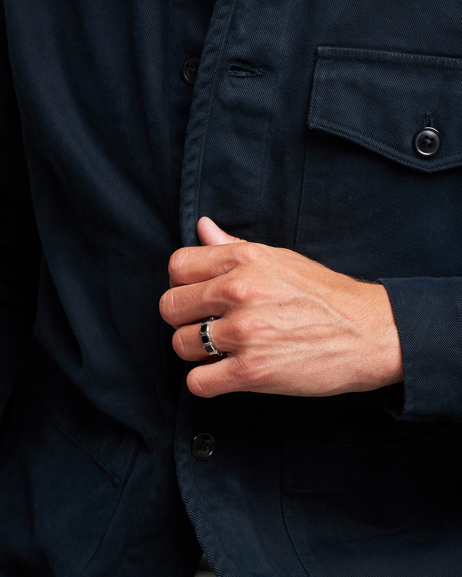 Herr | Tom Wood Cushion Band Black Onyx Ring Silver | Tom Wood | Cushion Band Black Onyx Ring Silver