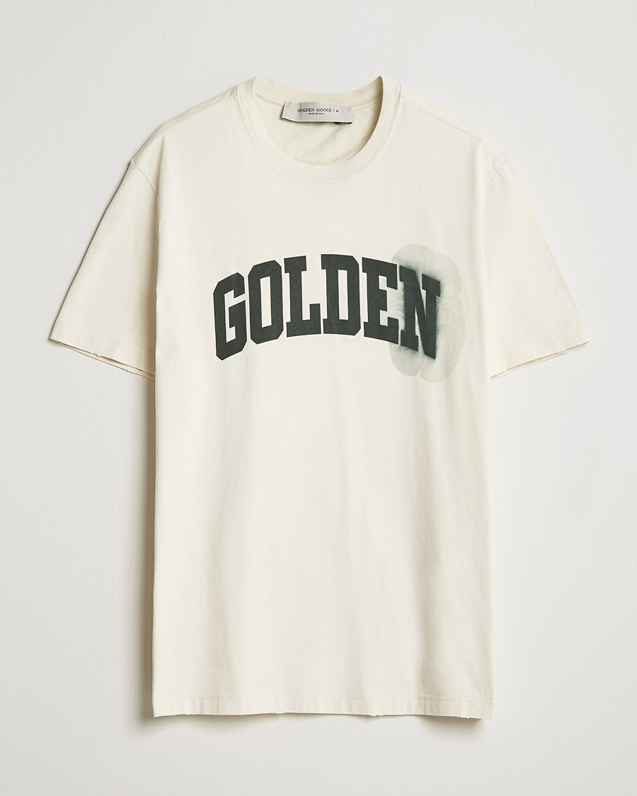 Herr | T-Shirts | Golden Goose | Deluxe Brand Journey Logo T-Shirt Bone White