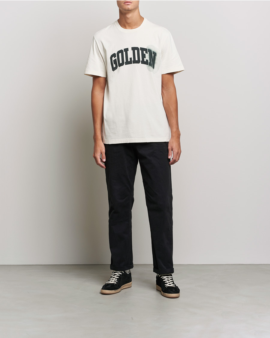 Herr | T-Shirts | Golden Goose | Deluxe Brand Journey Logo T-Shirt Bone White