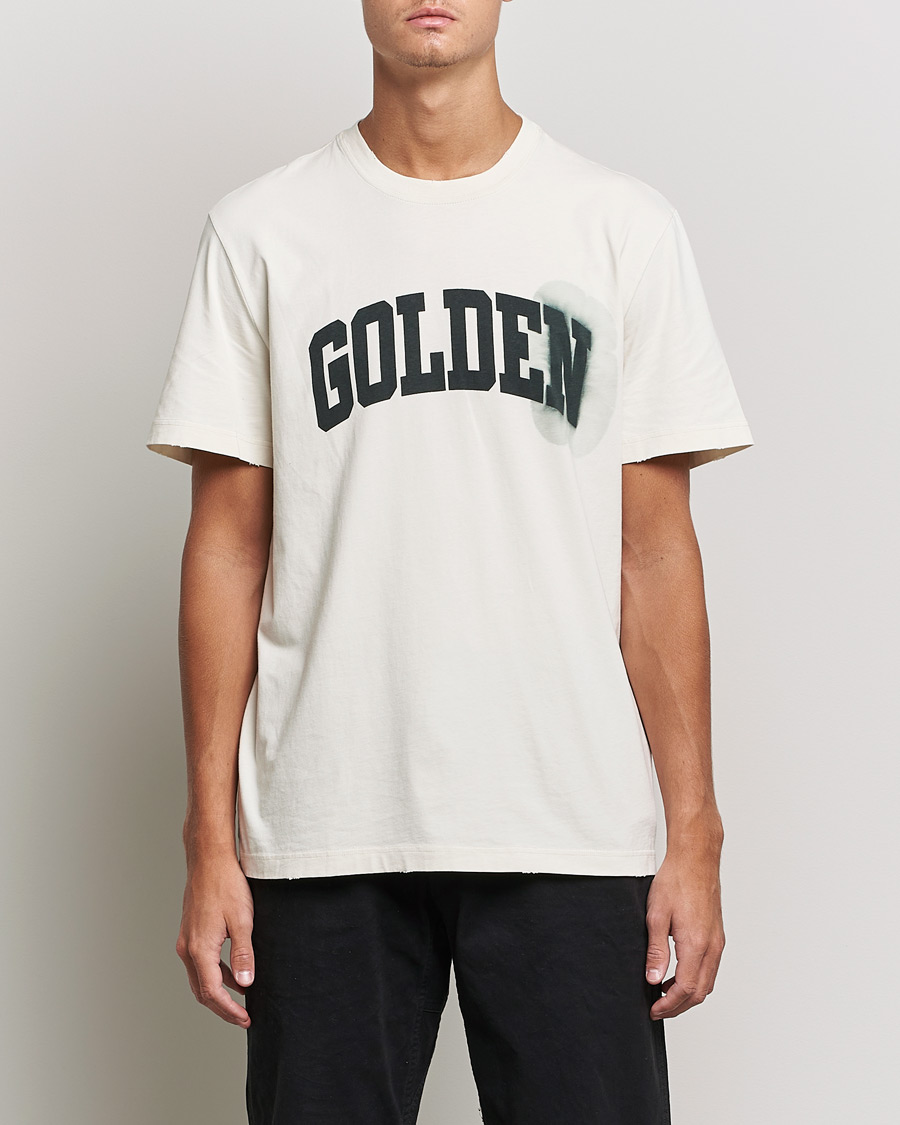 Herr | T-Shirts | Golden Goose | Deluxe Brand Journey Logo T-Shirt Bone White