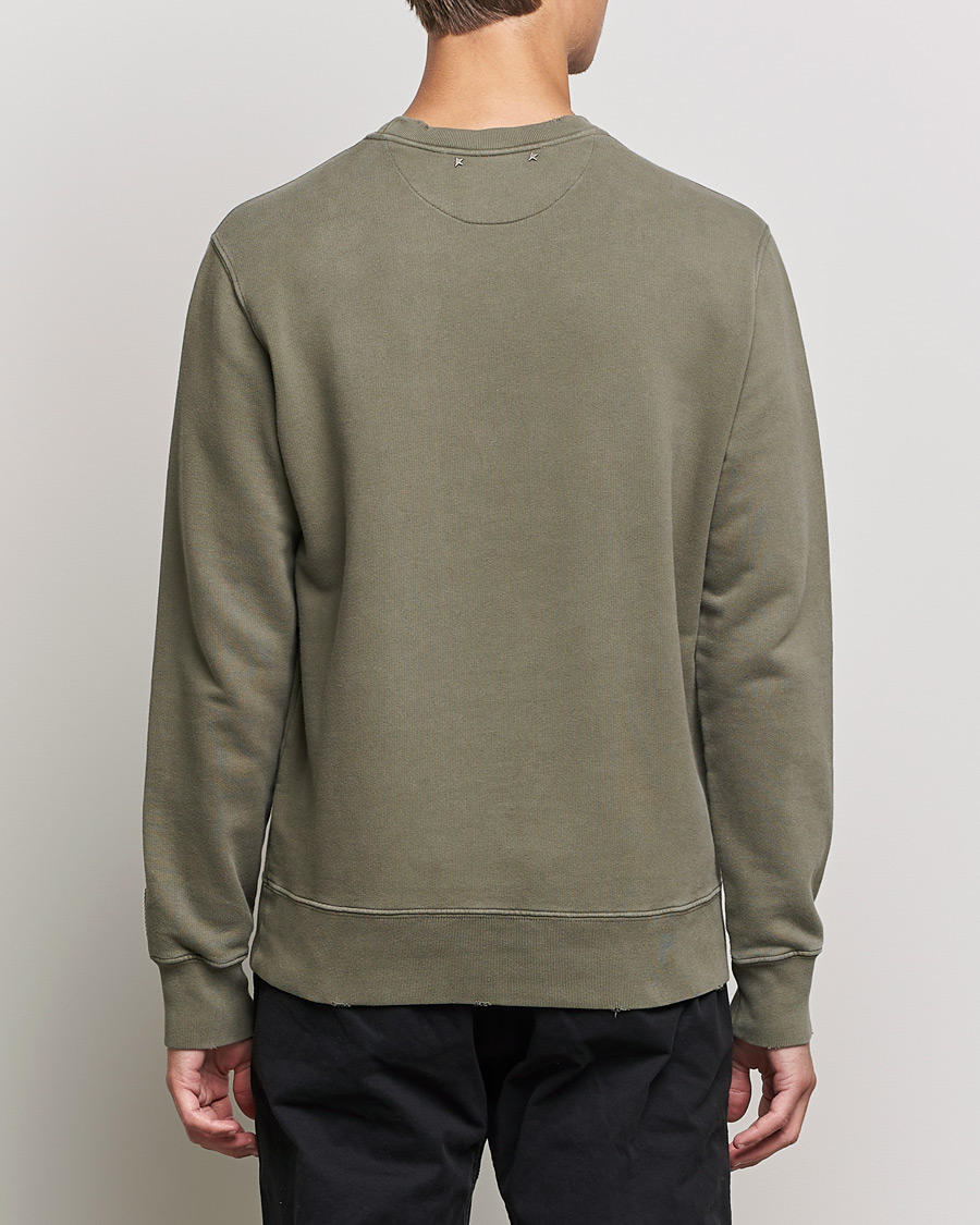 Herr | Tröjor | Golden Goose | Deluxe Brand Distressed Cotton Sweatshirt Dusty Olive