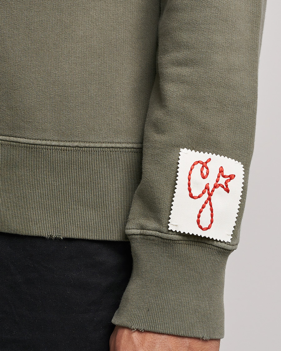 Herr | Tröjor | Golden Goose | Deluxe Brand Distressed Cotton Sweatshirt Dusty Olive