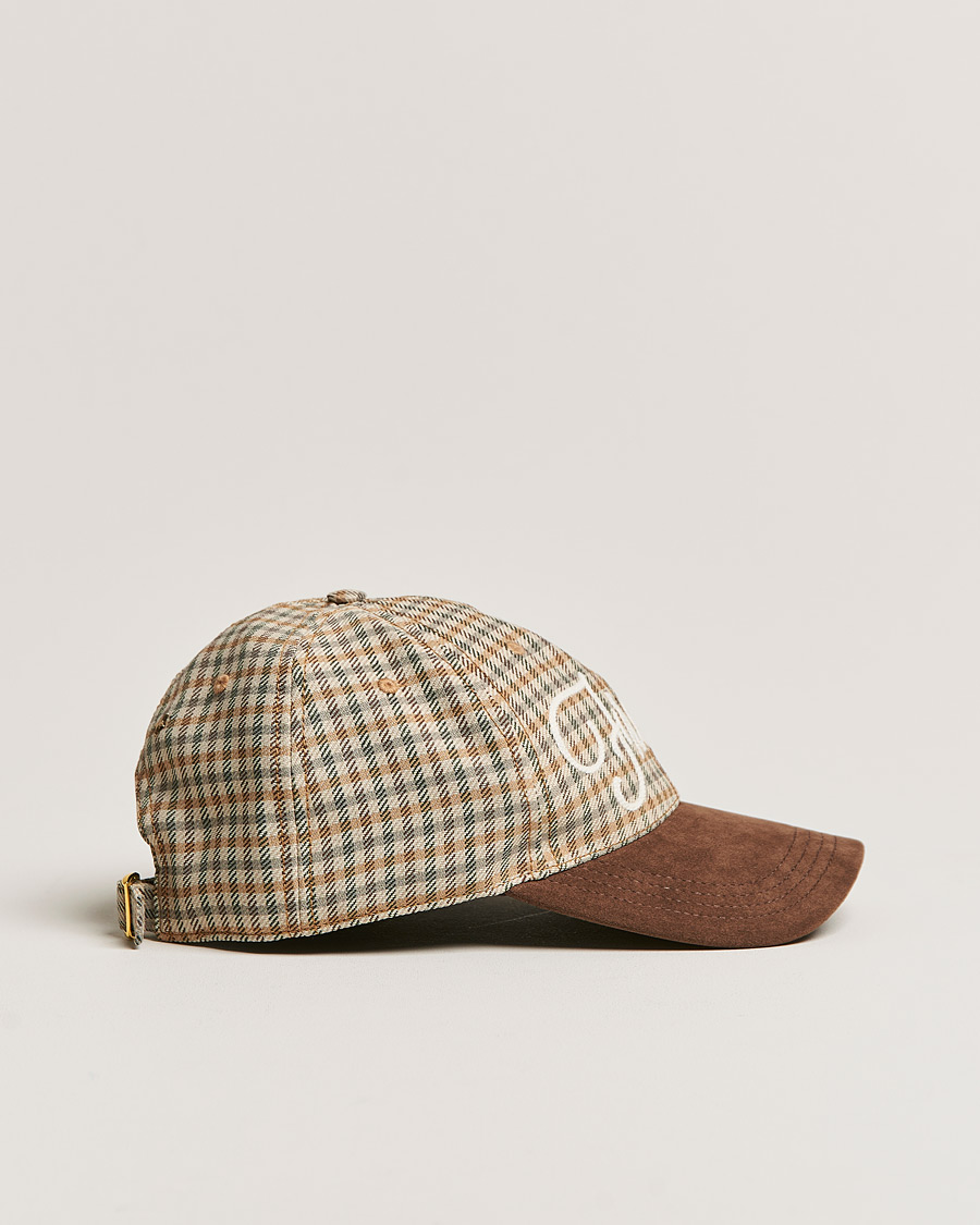 Herr | Golden Goose Deluxe Brand Alcantara Baseball Cap Brown Check | Golden Goose | Deluxe Brand Alcantara Baseball Cap Brown Check