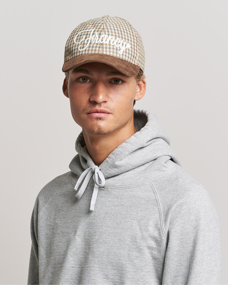 Herr | Golden Goose Deluxe Brand Alcantara Baseball Cap Brown Check | Golden Goose | Deluxe Brand Alcantara Baseball Cap Brown Check