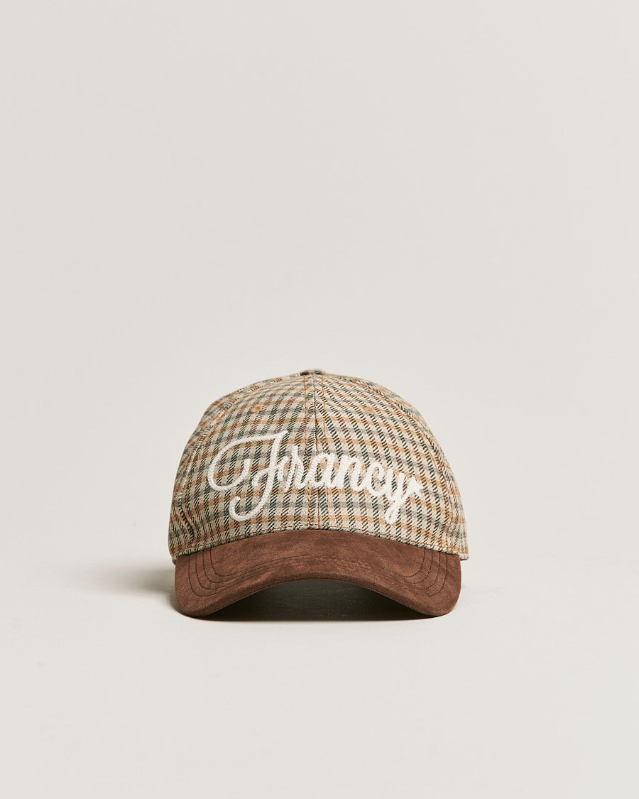Herr | Golden Goose Deluxe Brand Alcantara Baseball Cap Brown Check | Golden Goose | Deluxe Brand Alcantara Baseball Cap Brown Check
